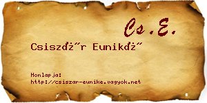 Csiszár Euniké névjegykártya